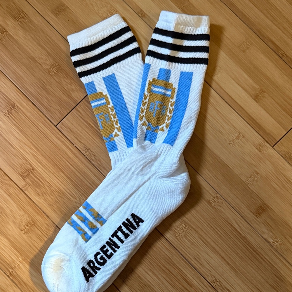 Argentina Themed White and Blue Socks